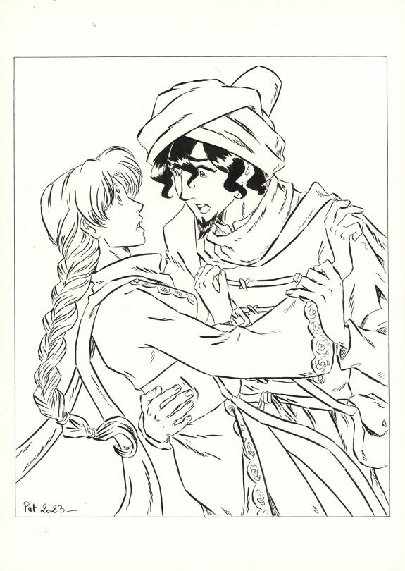 Patricia  Lyfoung  - La Rose &eacute;carlate , Illustration origina