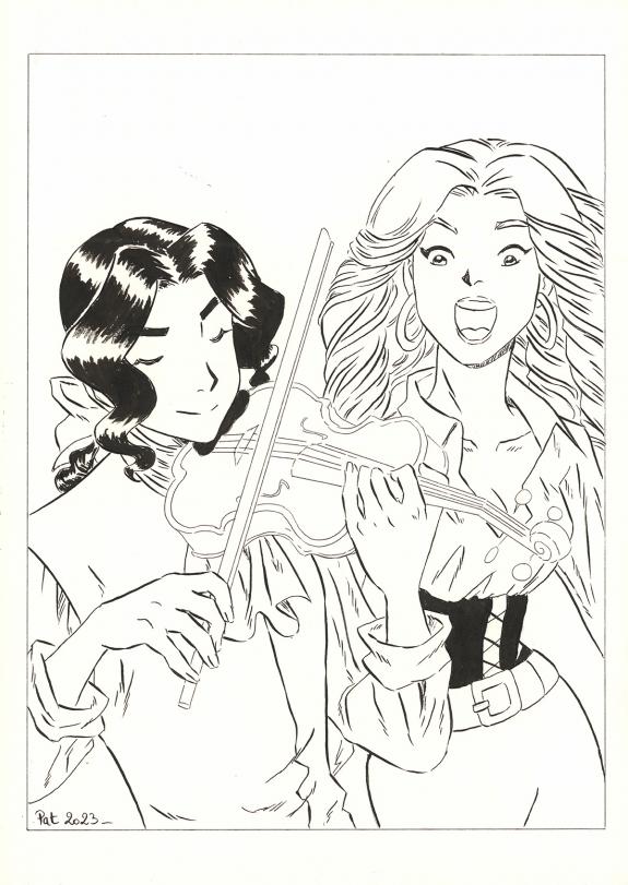 Patricia  Lyfoung  - La Rose &eacute;carlate , Illustration origina