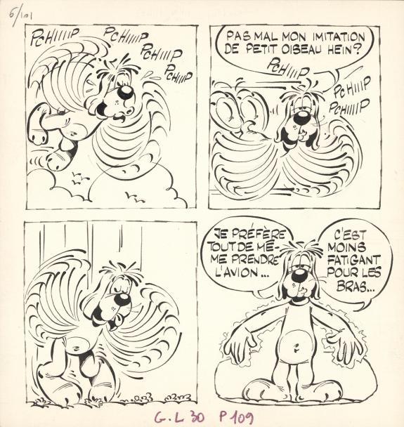 Marcel Gotlib - Planche originale, gag en 4 cases