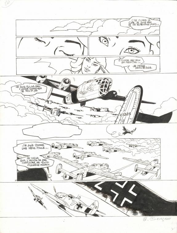 Michel CHEVEREAU - La Pin-Up du B24, Ali.La.Can, Planche ori