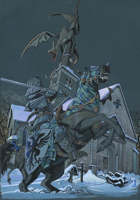 André Houot - Asile !, Illustration originale, affiche pour 