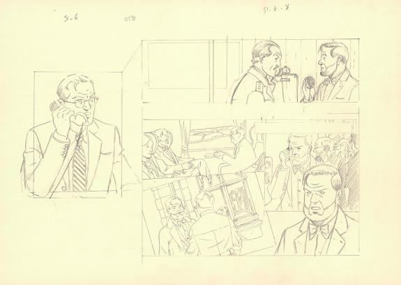 Andr&eacute; Juillard - Blake et Mortimer, Sign&eacute; Olrik, Crayonn&eacute; or