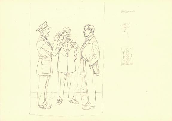 Andr&eacute; Juillard - Blake et Mortimer, Crayonn&eacute; original