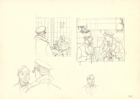 Andr&eacute; Juillard - Blake et Mortimer, Crayonn&eacute; original