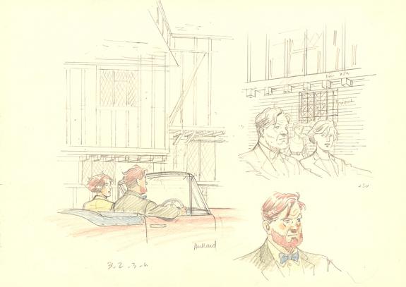 Andr&eacute; Juillard - Blake et Mortimer, Crayonn&eacute; original, pr&eacute;pa