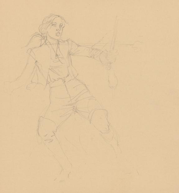 Andr&eacute; Juillard - Plume aux Vents, Crayonn&eacute; original d'Ariane