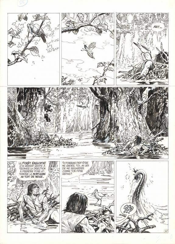 Grzegorz Rosinski - Thorgal, Le mal bleu, Planche originale 