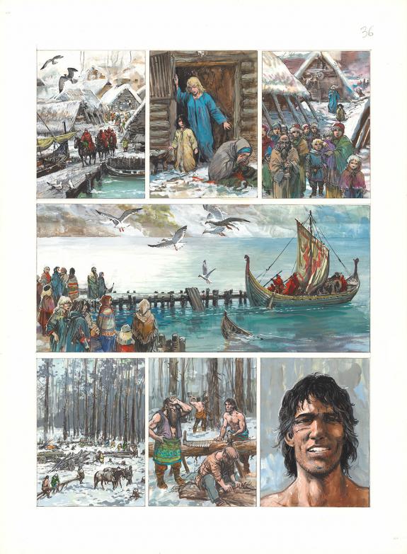 Grzegorz Rosinski - Thorgal, Le Bouclier de Thor, Planche or