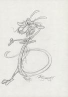 Tom Bancroft  - Crayonné original de design de Mushu pour le