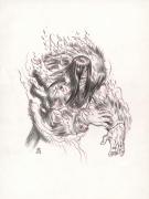 Stan Manoukian - Frankenstein, Crayonné original, "Adieu"