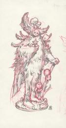 Stan Manoukian - Crayonn&eacute; original pr&eacute;paratoire de la sculpt