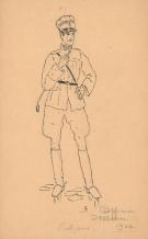 Herg&eacute; - Illustration originale, officier italien (1923)