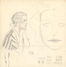 Herg&eacute; - Crayonn&eacute; original,Portrait de la premi&egrave;re femme de H