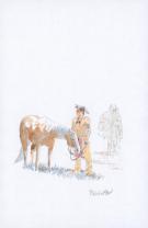 Patrick Prugne - Cheyenne, Illustration originale in&eacute;dite