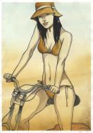 Jung - Illustration originale, femme à vélo
