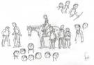 Fred Simon - Popotka le petit sioux, croquis de jeunes indie