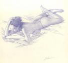 Didier Eberoni - femme nue au lit
