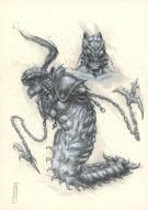Paul Jeacock - Monstre chenille, illustration originale