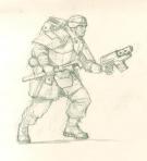 Karl Kopinski - Game AT 43, soldat mecano, illustration orig