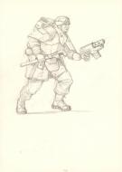 Karl Kopinski - Game AT 43, soldat mecano, illustration orig