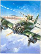 Lucio Perinotto - illustration originale intitulée "He 111 v