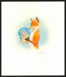 Scott Gustafson - Peinture originale " The Fox and the Fish 