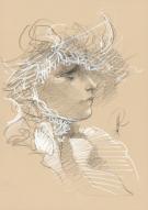 Alberto Varanda - Illustration originale, portrait de femme