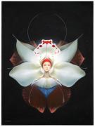 Eric Puybaret - Femme fleur, peinture réalisée en 2023