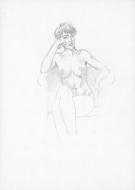 Andr&eacute; Juillard - Le Cahier bleu, Crayonn&eacute; original de Louise