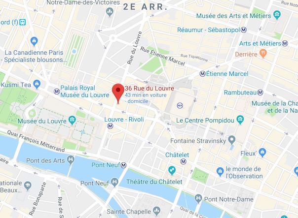 Plan Google Maps d'accès à la Galerie