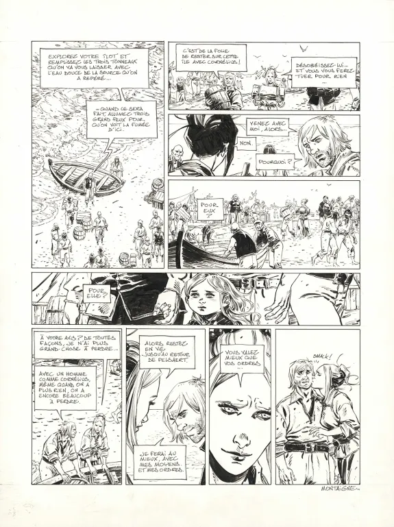 Planche noir et blanc, 1629... ou l'Effrayante Histoire des naufragés du Jakarta, L'île rouge (T.2), Thimothée Montaigne
