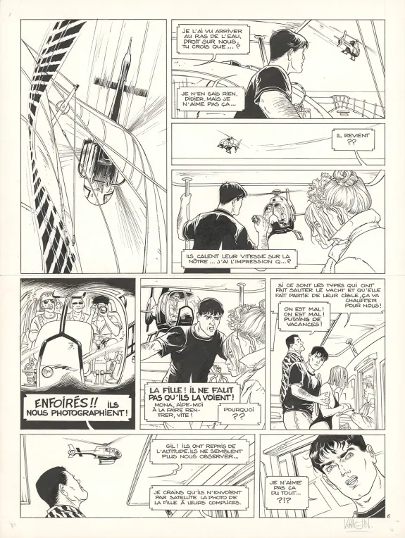 Black and white original page, Gil St André, L'Héritage sanglant (T.9), Jean Charles Kraehn
