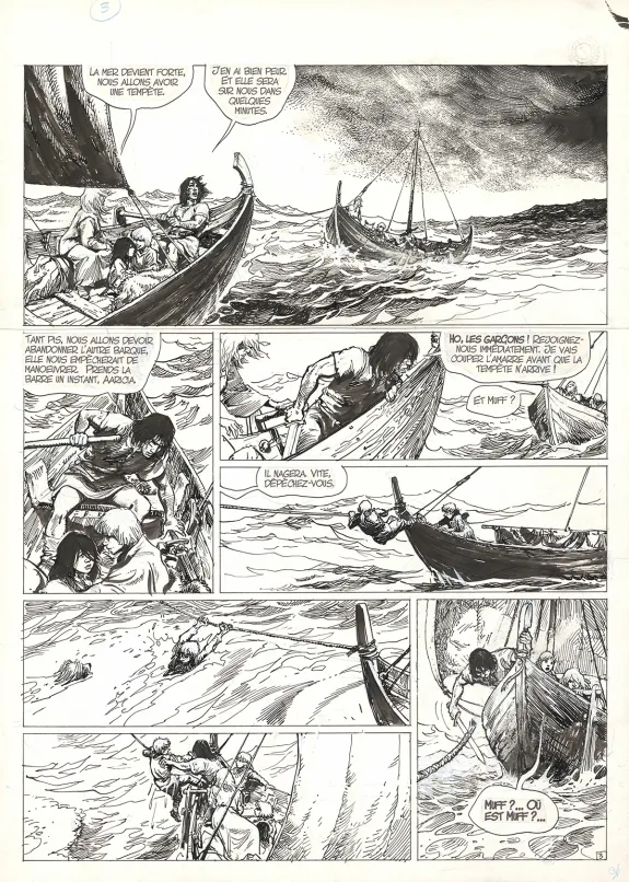 Planche noir et blanc, Thorgal, Arachnéa (T.24), Grzegorz Rosinski