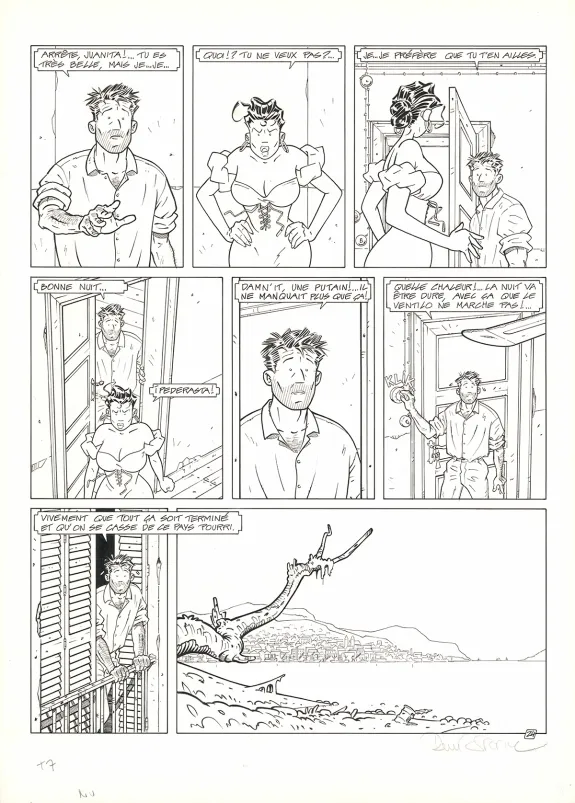 Planche noir et blanc, Adler, La Jungle rouge (T.7), René Sterne