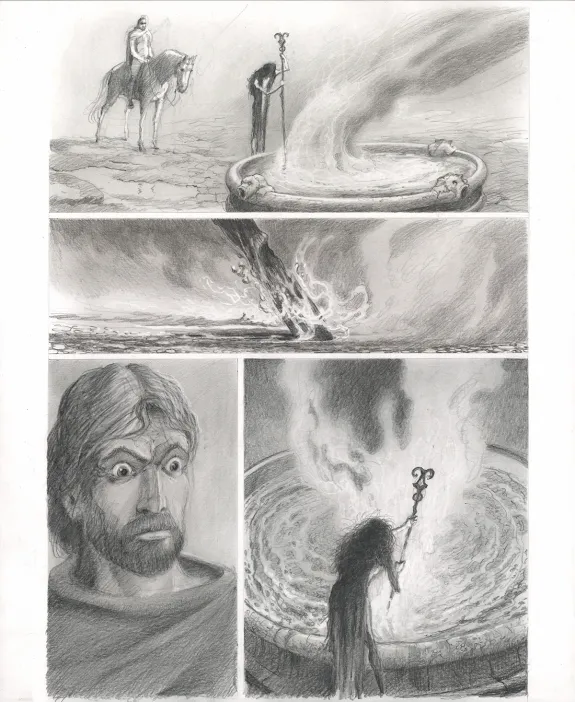 Black and white original page, Macbeth, Paul & Gaëtan Brizzi