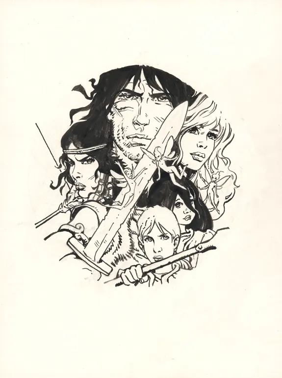 Illustration noir et blanc, Thorgal, Grzegorz Rosinski