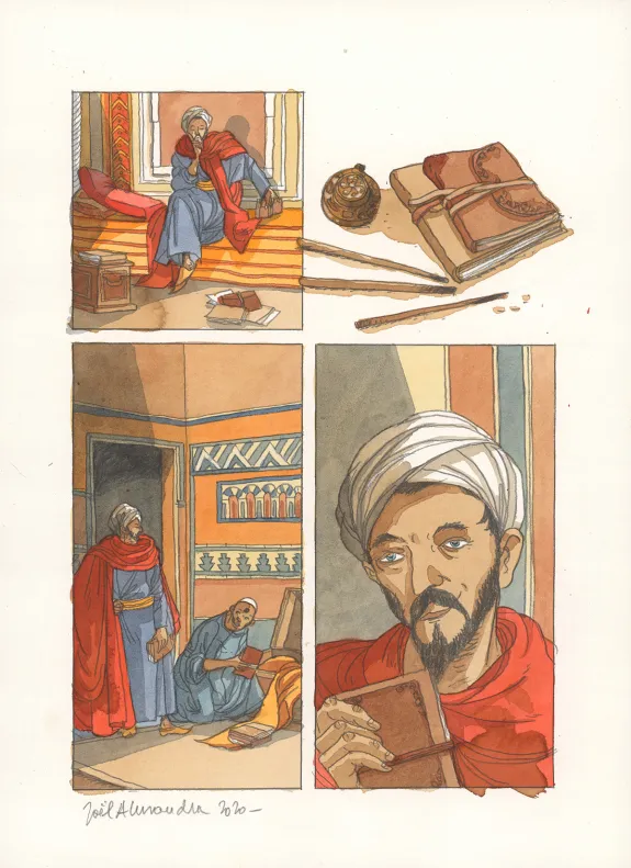 Planche couleur, Les Voyages d'Ibn Battûta, Joel Alessandra