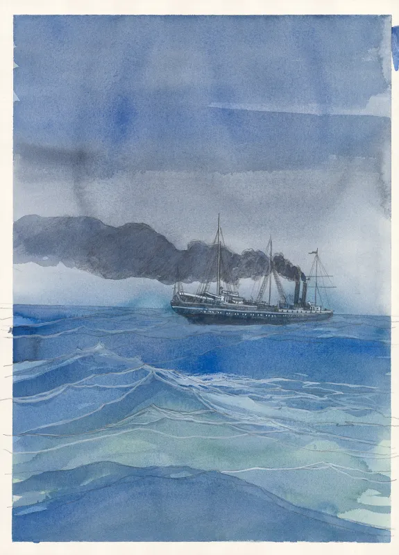 Colored original page, Les Voyages d'Ibn Battûta, Joel Alessandra