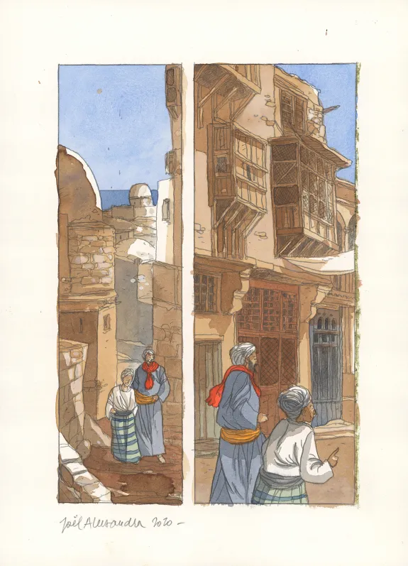 Planche couleur, Les Voyages d'Ibn Battûta, Joel Alessandra