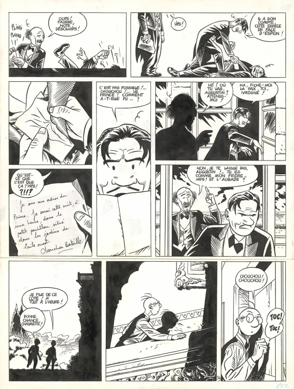 Planche noir et blanc, Théodore Poussin, La Terrasse des audiences tome 2 (T.10), Frank Le Gall