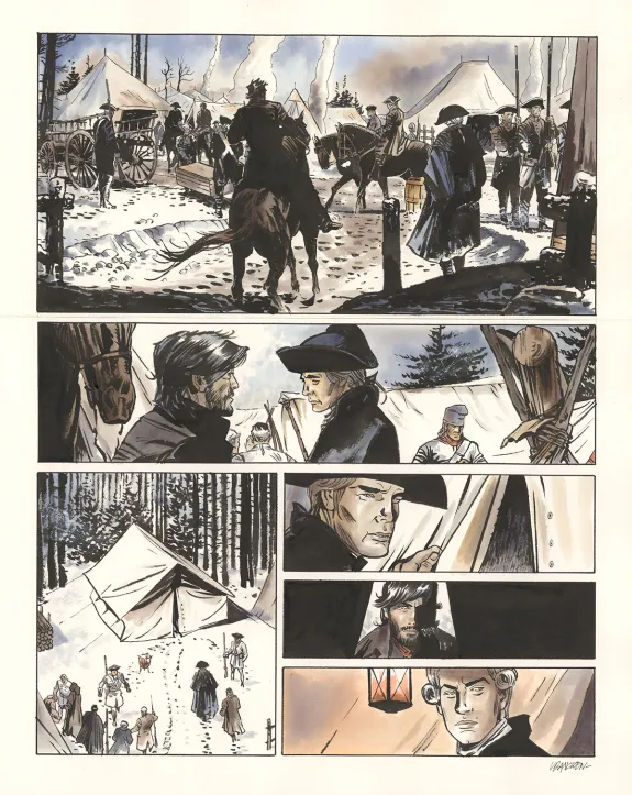 Colored original page, Nouvelle France, Bernard Vrancken