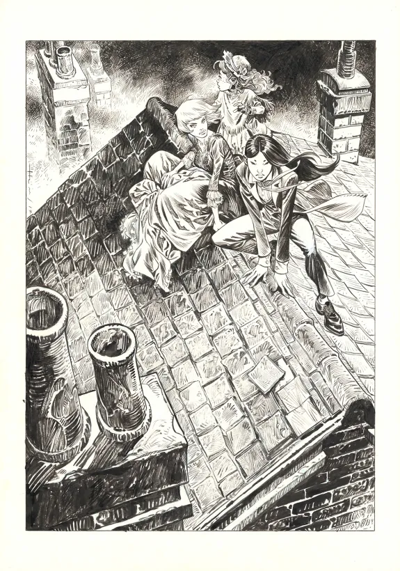 Illustration noir et blanc, Shi, Le Roi démon (T.2), Josep Homs
