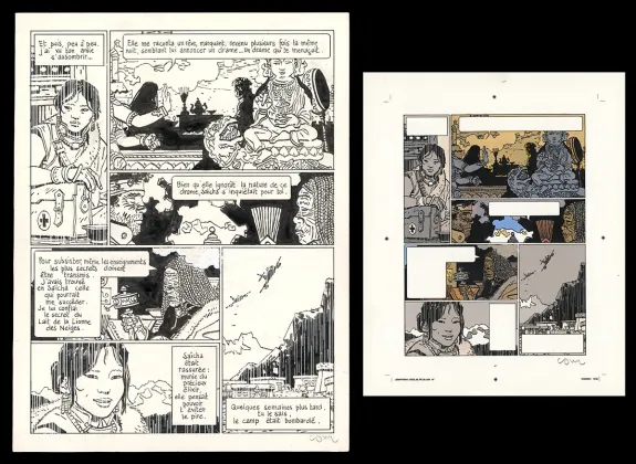 Black and white original page, Jonathan, La Piste de Yéshé (T.17),  Cosey