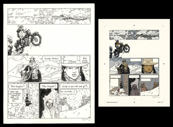Planche noir et blanc, Jonathan, La Piste de Yéshé (T.17),  Cosey