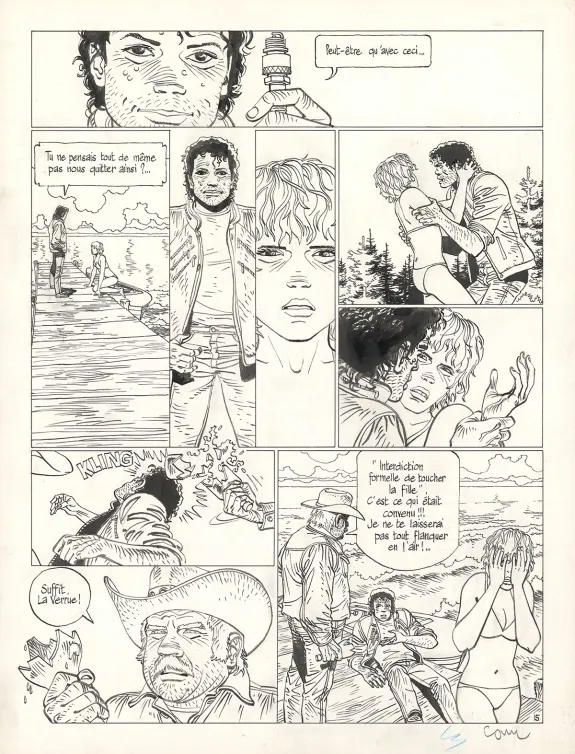 Planche noir et blanc, Jonathan, Greyshore Island (T.11),  Cosey