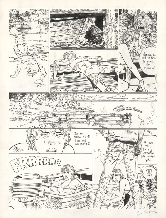 Planche noir et blanc, Jonathan, Greyshore Island (T.11),  Cosey