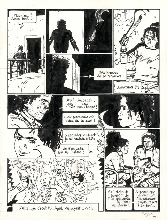 Black and white original page, Jonathan, Celle qui fut (T.16),  Cosey