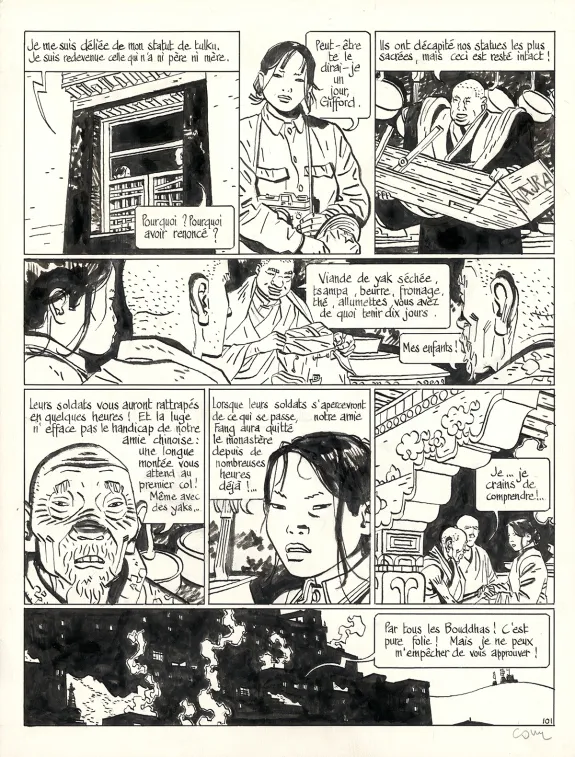 Planche noir et blanc, Le Bouddha d'Azur, Tome 2 (T.2),  Cosey