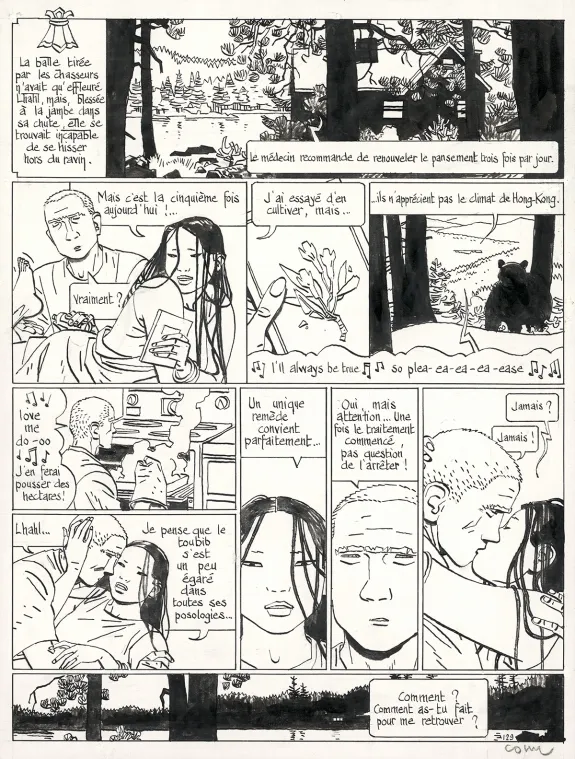 Planche noir et blanc, Le Bouddha d'Azur, Tome 2 (T.2),  Cosey