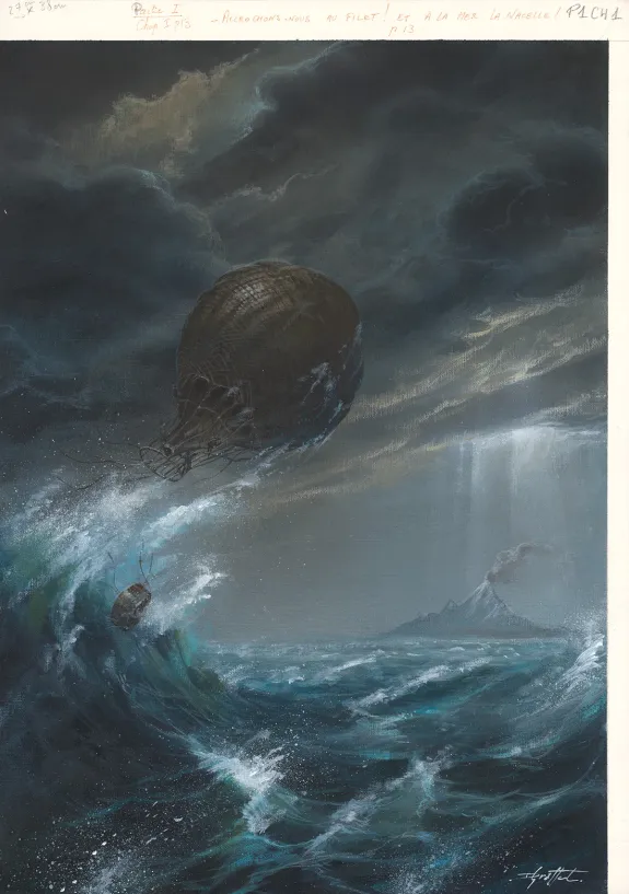 Illustration couleur, L'Ile mystérieuse, Didier Graffet